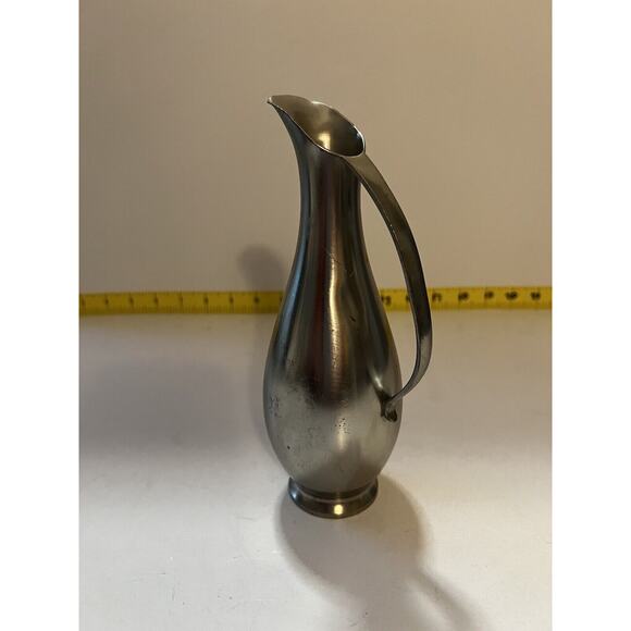 Vintage Royal Holland Pewter Daalderop Pitcher Vase Mid-Century Modern Style 8” - Picture 3 of 14